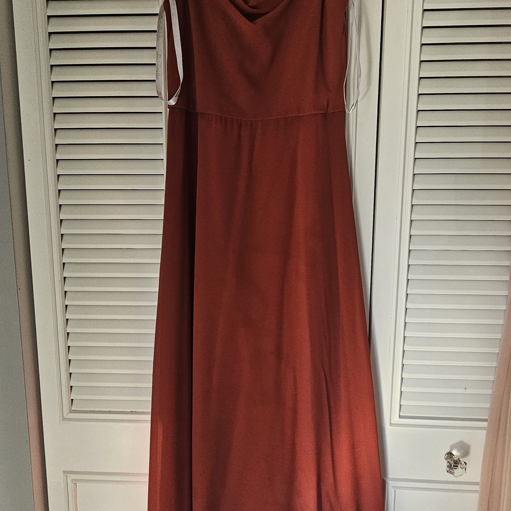 David's Bridal Rust Sleeveless Dress